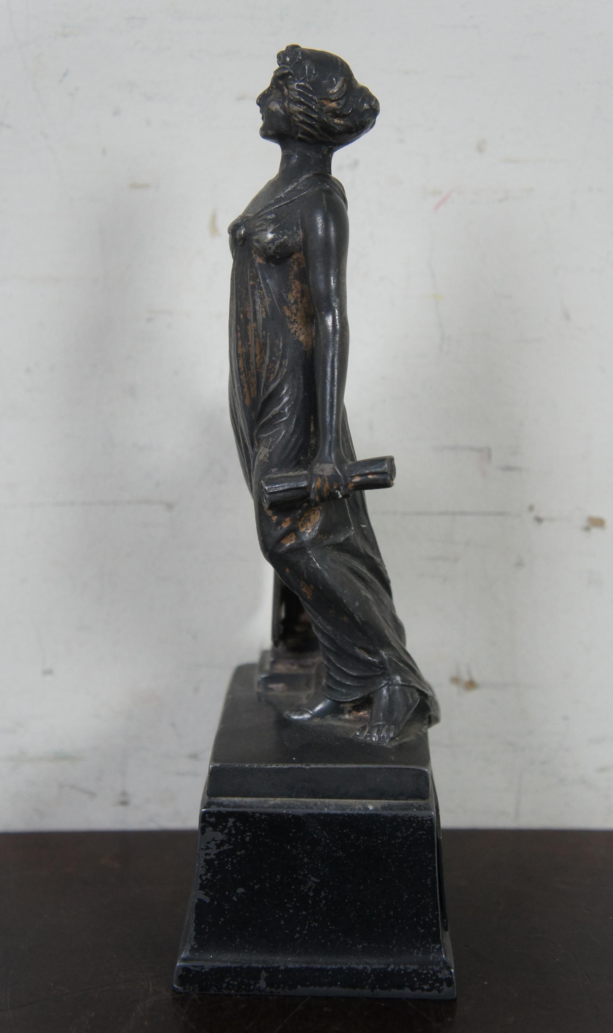 Metal Antique Weidlich Bros Art Deco Triumph Figure Swimming Trophy, 1930