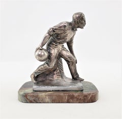 Antique Weidlich Brothers Art Deco Male Bowling or Bowler Sculpture on a Base