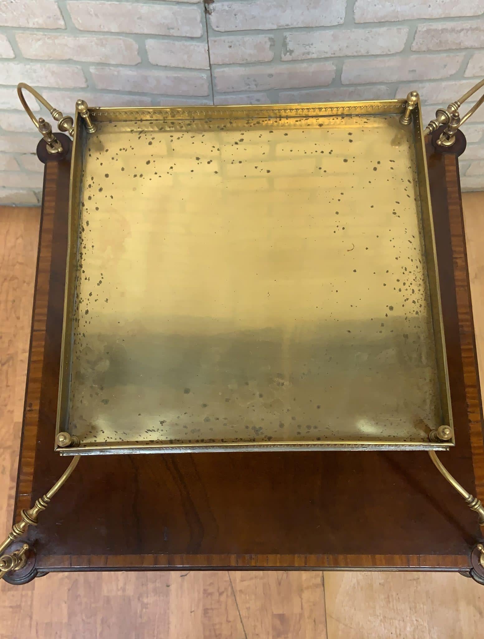 Antike Weiman Heirloom Französisch Louis Messing montiert Tablett oben einzelne Schublade Tabelle (amerikanisch) im Angebot