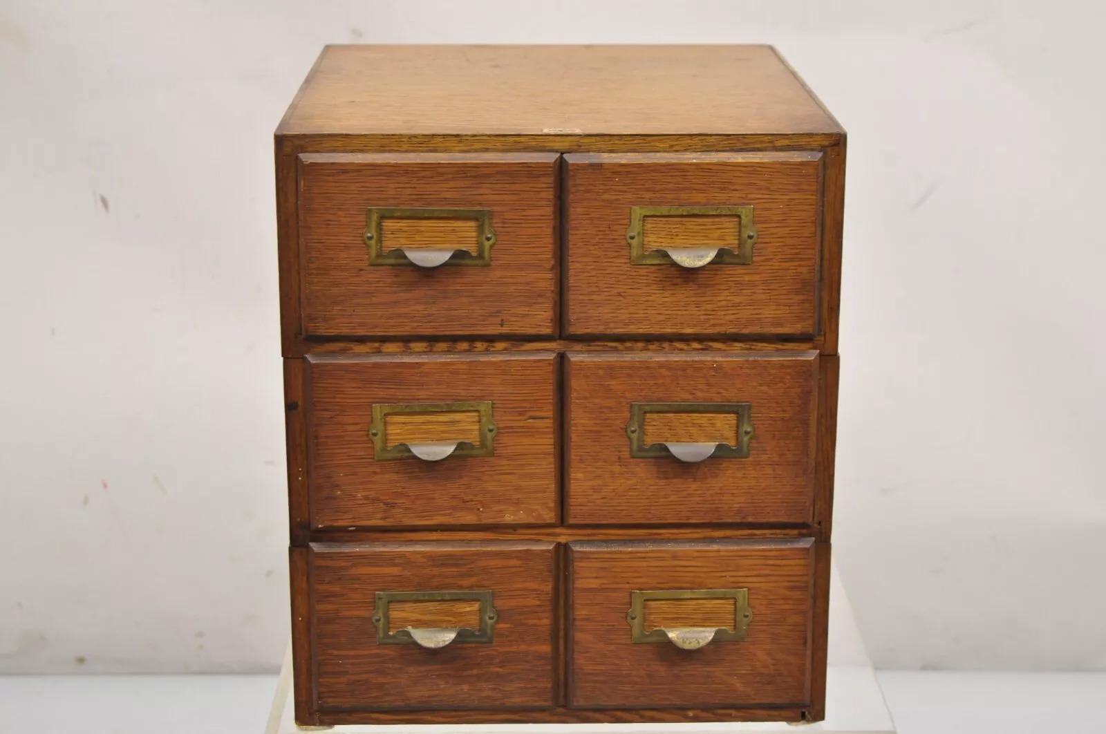 Unknown Antique Weis Mission Arts & Crafts Oak Stacking Letter File Cabinet - 3 Stack For Sale