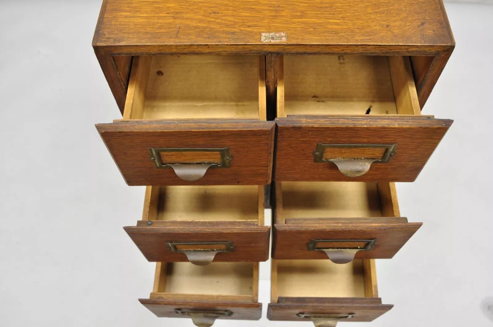 Antique Weis Mission Arts & Crafts Oak Stacking Letter File Cabinet - 3 Stack For Sale 2