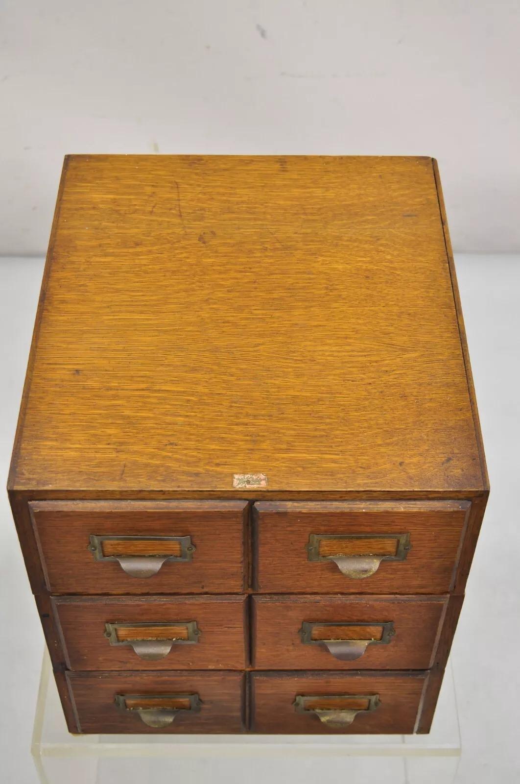 Antique Weis Mission Arts & Crafts Oak Stacking Letter File Cabinet - 3 Stack For Sale 3