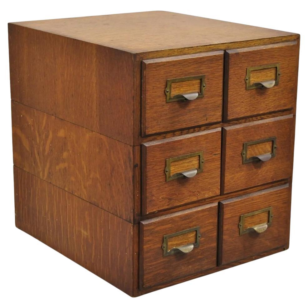 Antiguo archivador apilable Weis Mission Arts & Crafts de roble - 3 pilas
