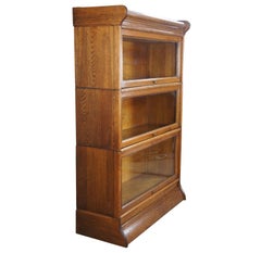 Antique Weis Quartersawn Oak Mission Barrister Library Bookcase Lawyers Cabinet