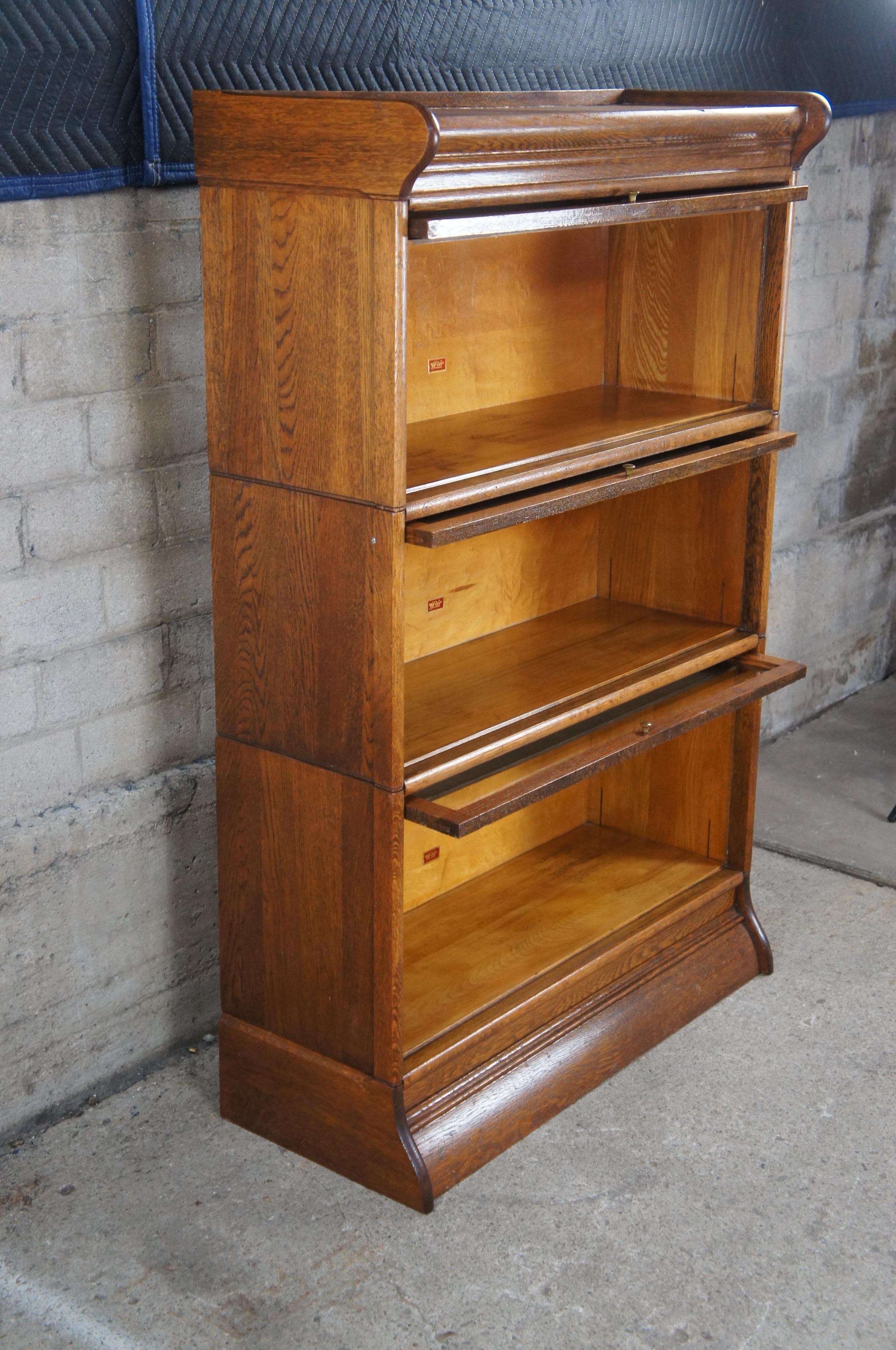 Antique Weis Quartersawn Oak Mission Barrister Library Bookcase Lawyers Cabinet 2