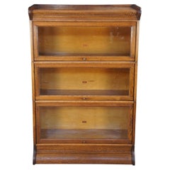Antique Weis Quartersawn Oak Mission Barrister Library Bookcase Lawyers Cabinet