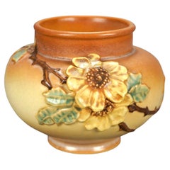 Antique Weller Art Pottery Dogwood Floral Vase, Circa 1940