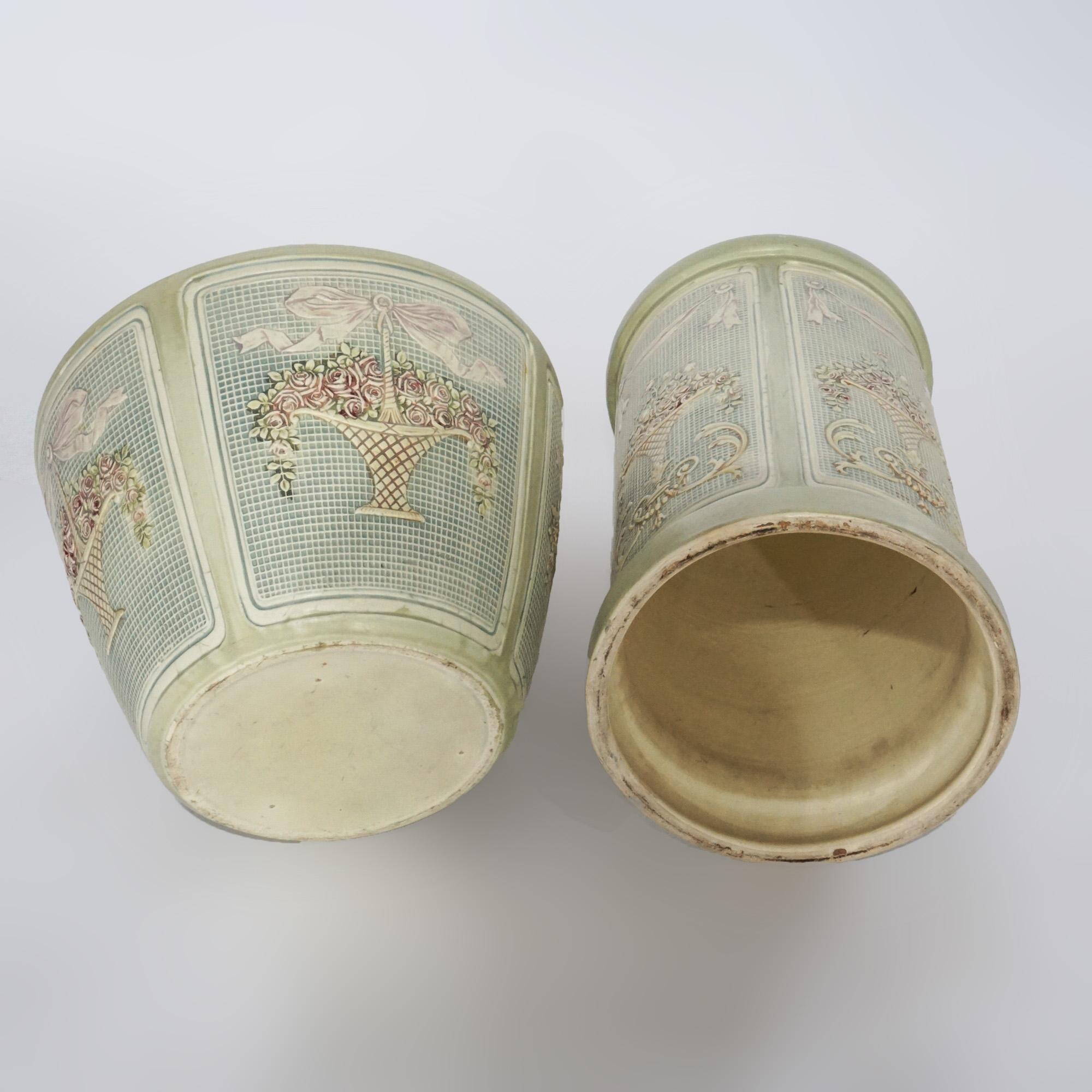20th Century Antique Weller Art Pottery Jardiniere & Pedestal, circa 1930