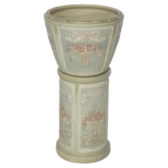 Antique Weller Art Pottery Jardiniere & Pedestal, circa 1930