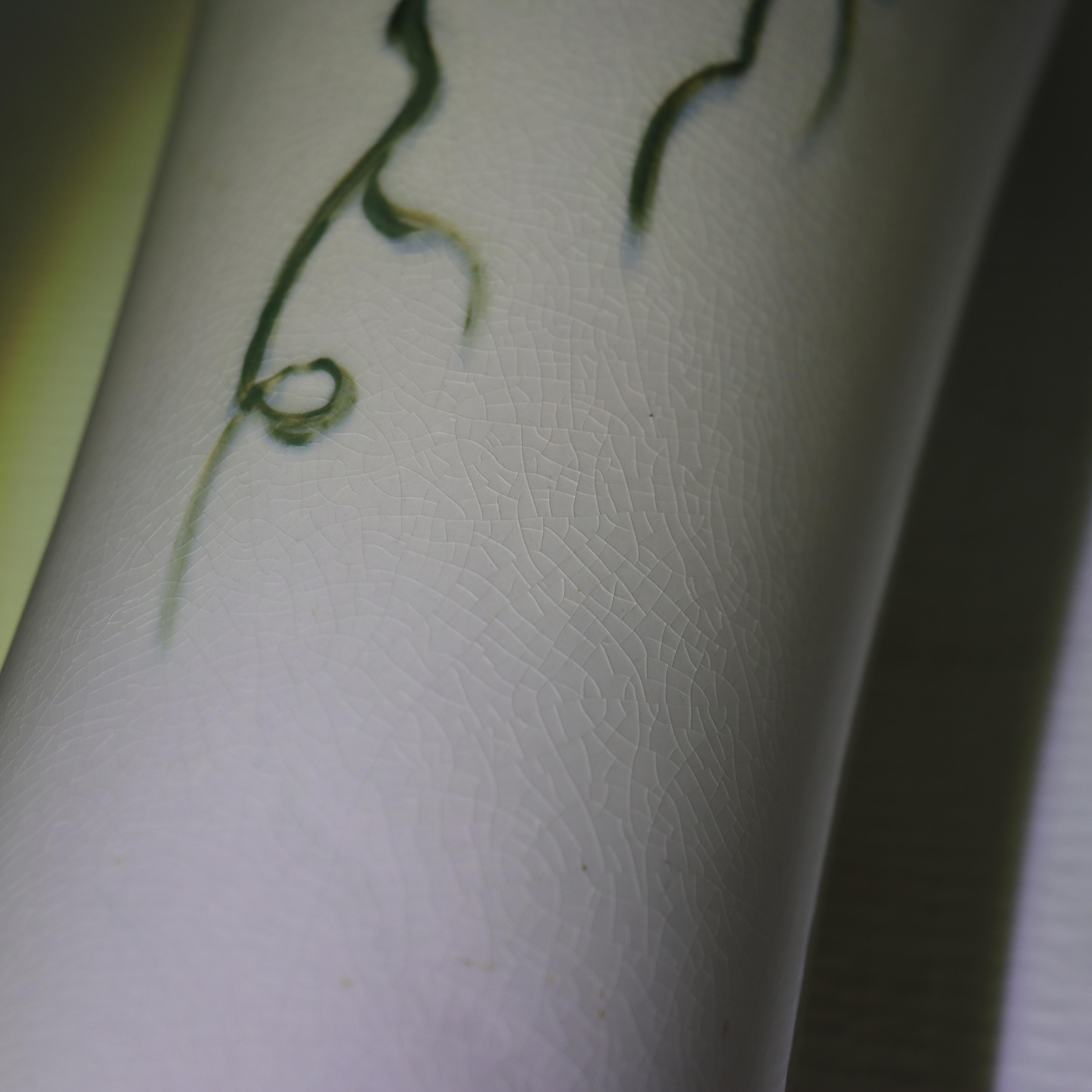 Antique Weller Art Pottery Tall Vase With Grape Vine Pattern Signed C1920 For Sale 6