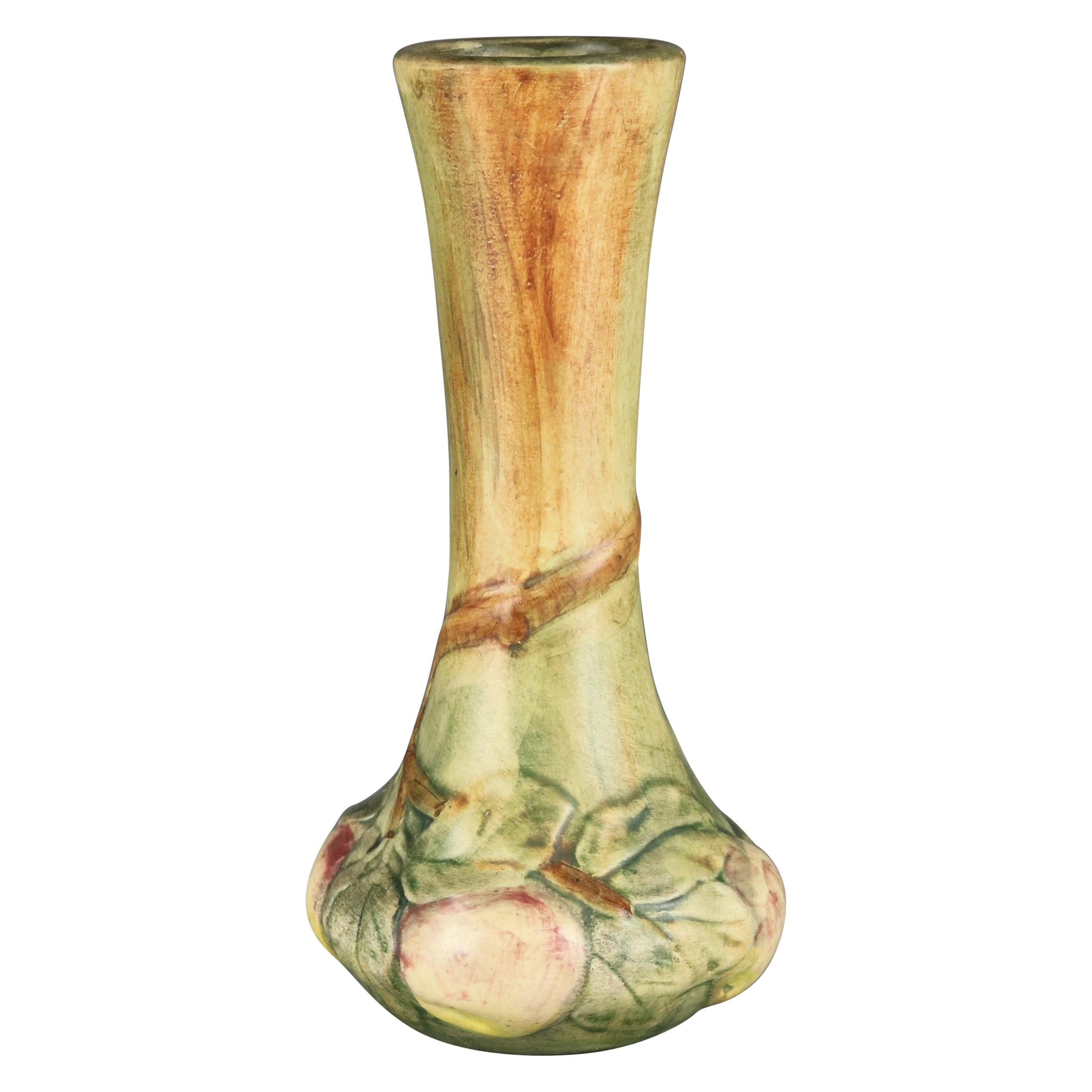 Antique Weller Art Pottery Woodcraft Baldin Apple Vase, Circa 1930