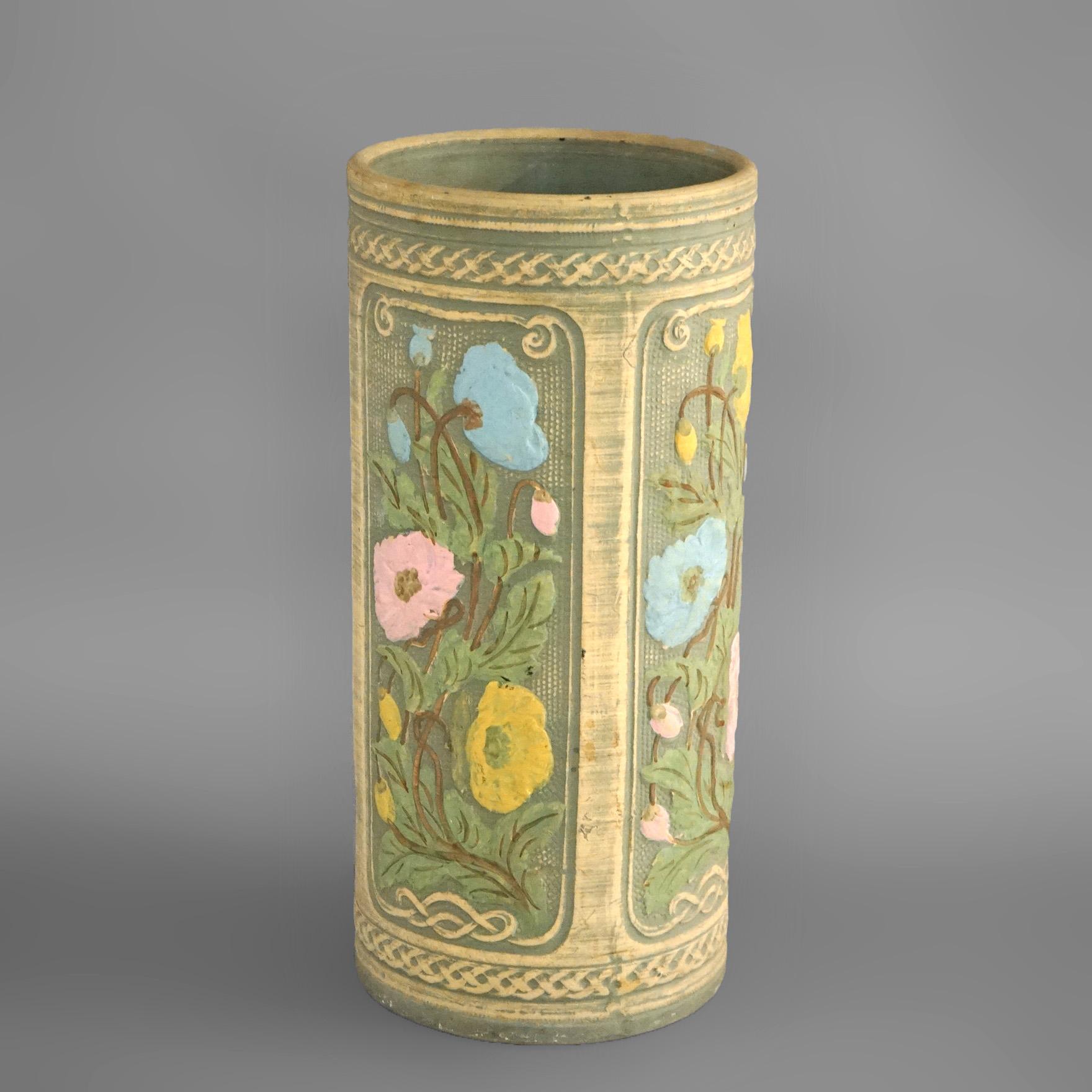 Antico portaombrelli in ceramica policroma Weller Robinson Ransbottom C1920 In condizioni buone in vendita a Big Flats, NY