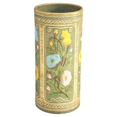 Antiquité - Weller Robinson Ransbottom Polychrome Art Pottery Umbrella Stand C1920