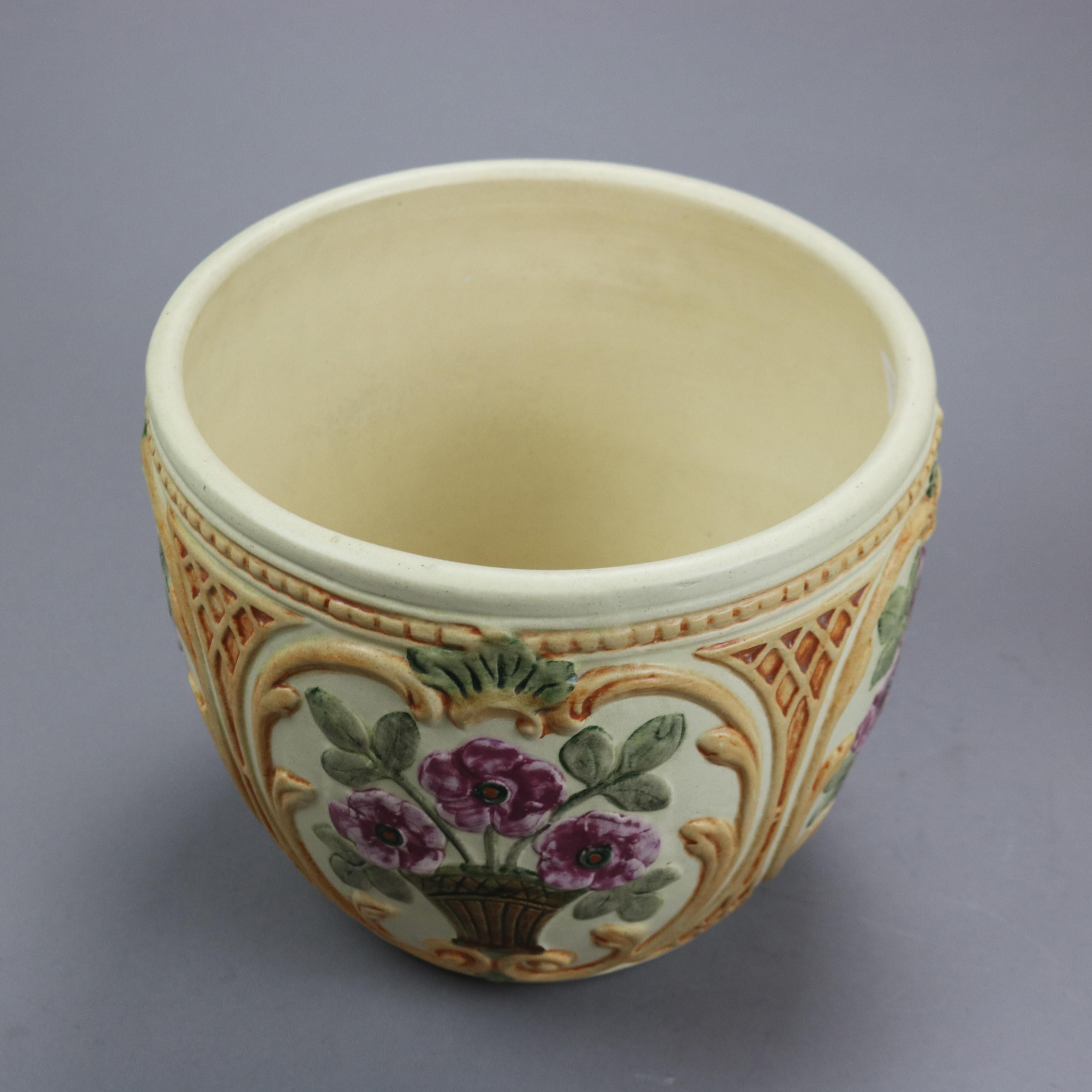 Antique Weller Roma Art Pottery Jardiniere & Pedestal, Circa 1930 2