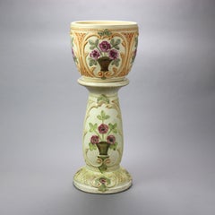 Antique Weller Roma Art Pottery Jardiniere & Pedestal, Circa 1930