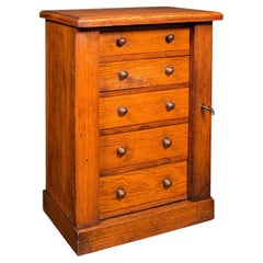 Antique Wellington Chest of Drawers, English, Oak, Specimen Cabinet, Victorian