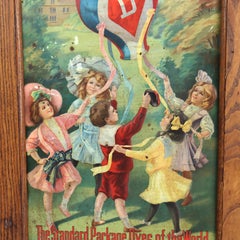 Antique Wells & Richardson Co. Diamond Dye Oak & Embossed Country Store Cabinet