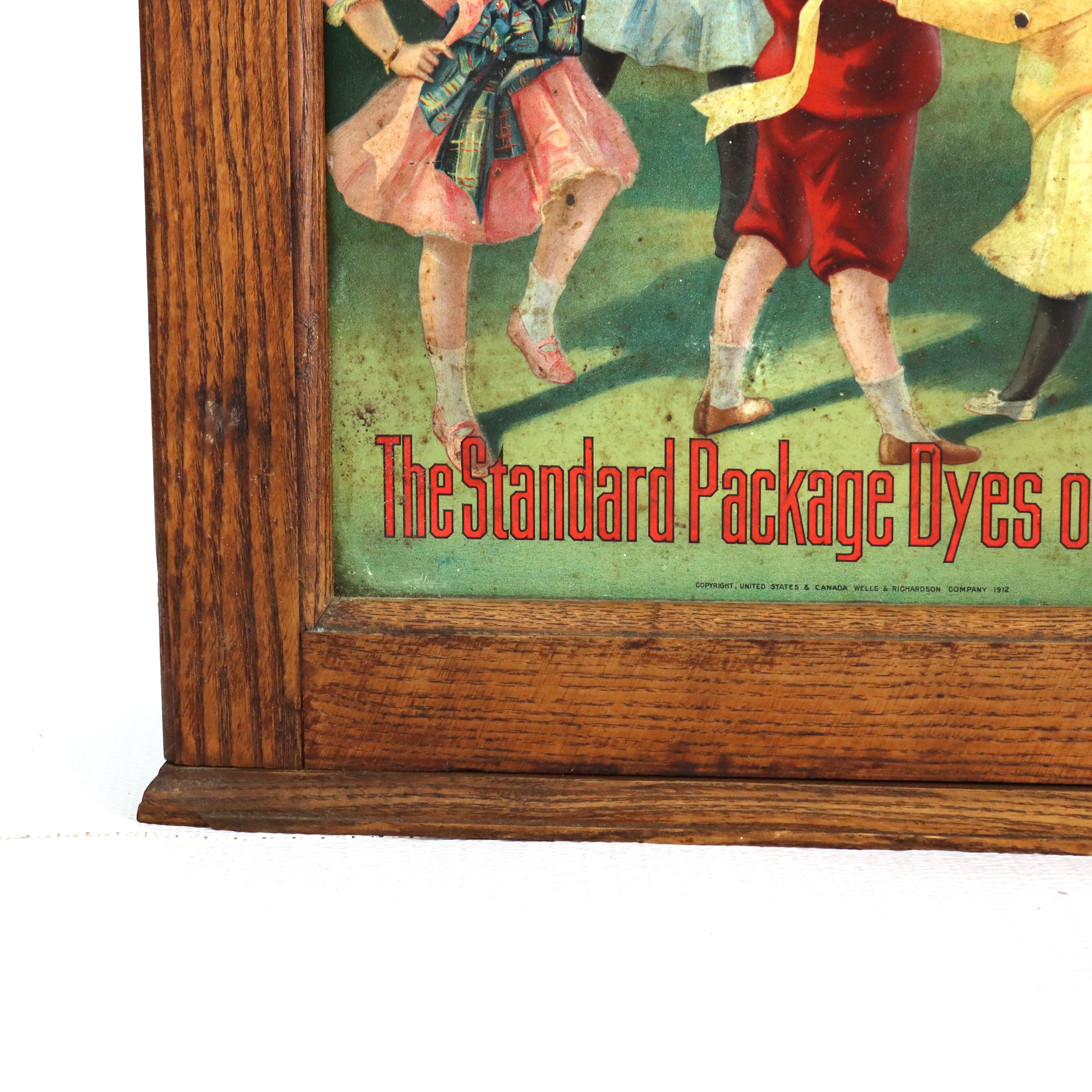 Stagno Antico Wells & Richardson Co. Armadietto Country Store con tintura a diamante in Oak e goffrato in vendita