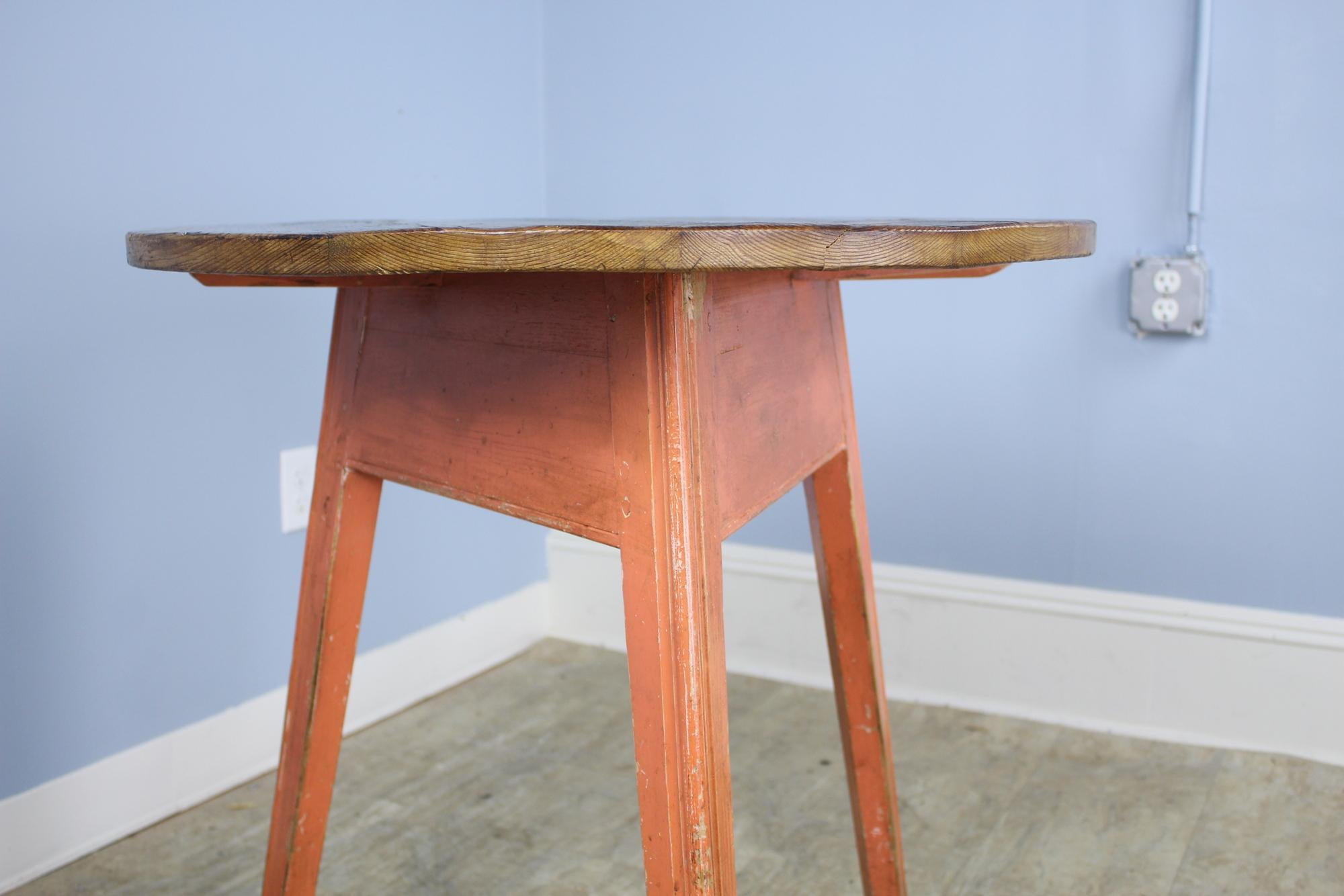 Antique Welsh Cricket Table with Painted Base In Good Condition In Port Chester, NY