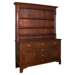 Antique Welsh Dresser, British, Oak, Sideboard Cabinet, Country House, Victorian