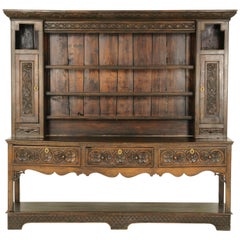 Antique Welsh Dresser, Carved Oak, 18th Century Sideboard, Scotland, 1790