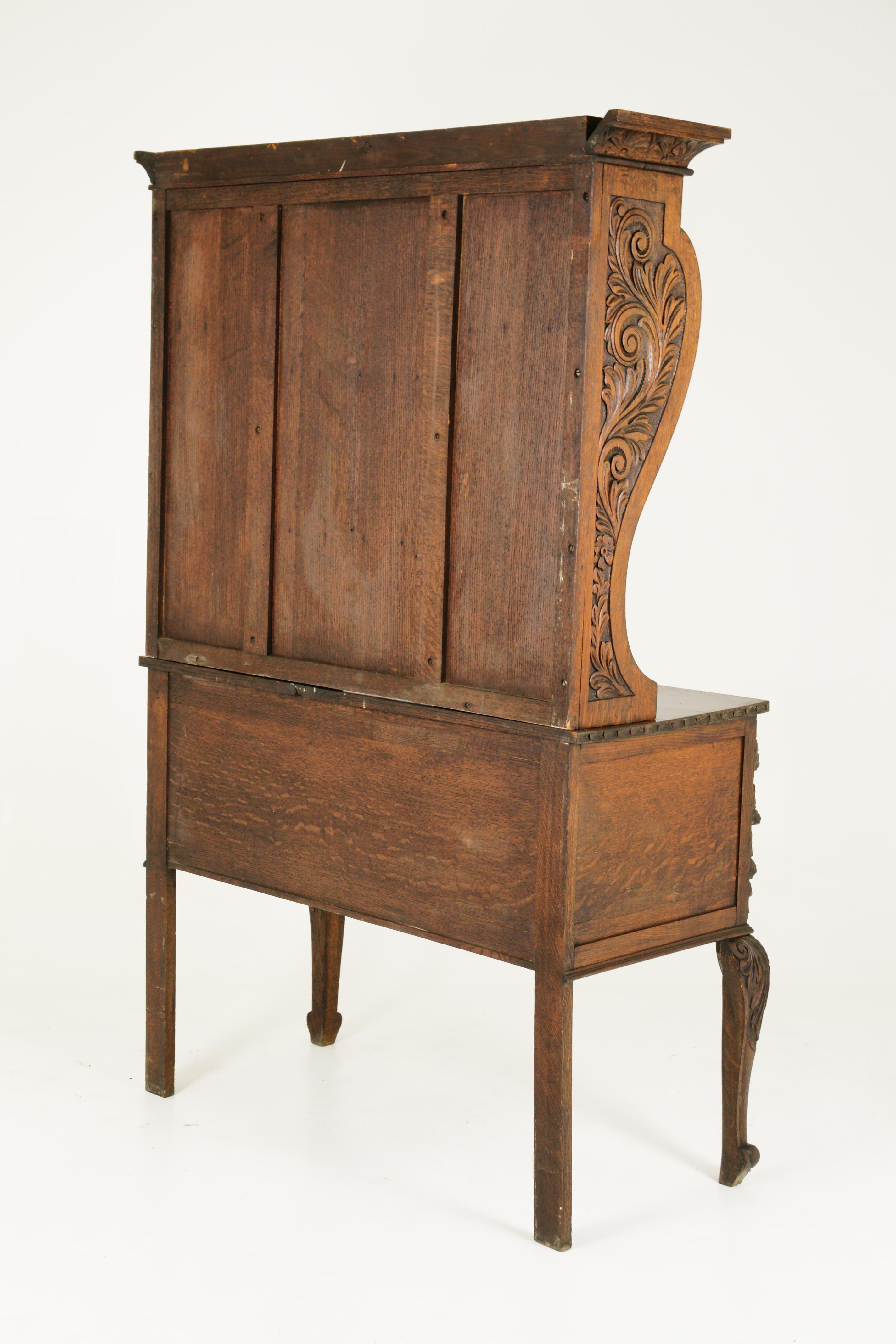 Antique Oak Dresser, Carved Oak Welsh Sideboard or Buffet, Scotland 1880, B1482A 1