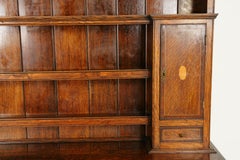 Antique Welsh Dresser, Inlaid Carved Oak, Sideboard, Scotland 1920, B1744