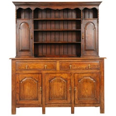 Antique Welsh Dresser, Plate Rack Oak, Scotland 1920, 1643