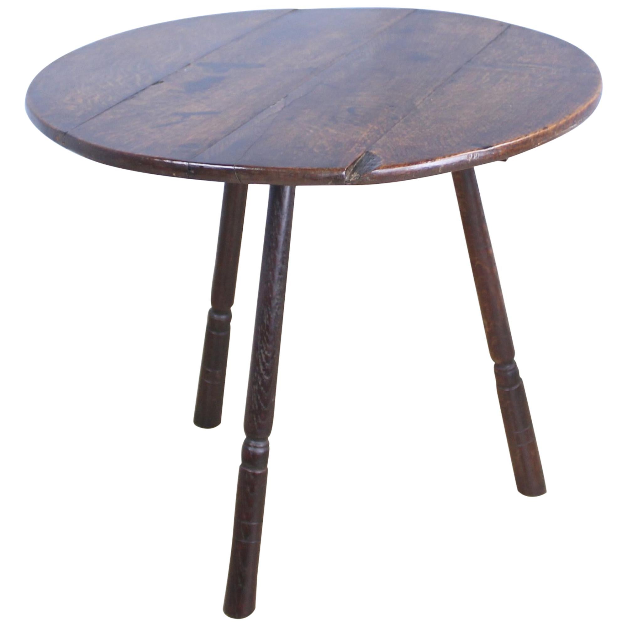 Antique Welsh Oak Cricket Table