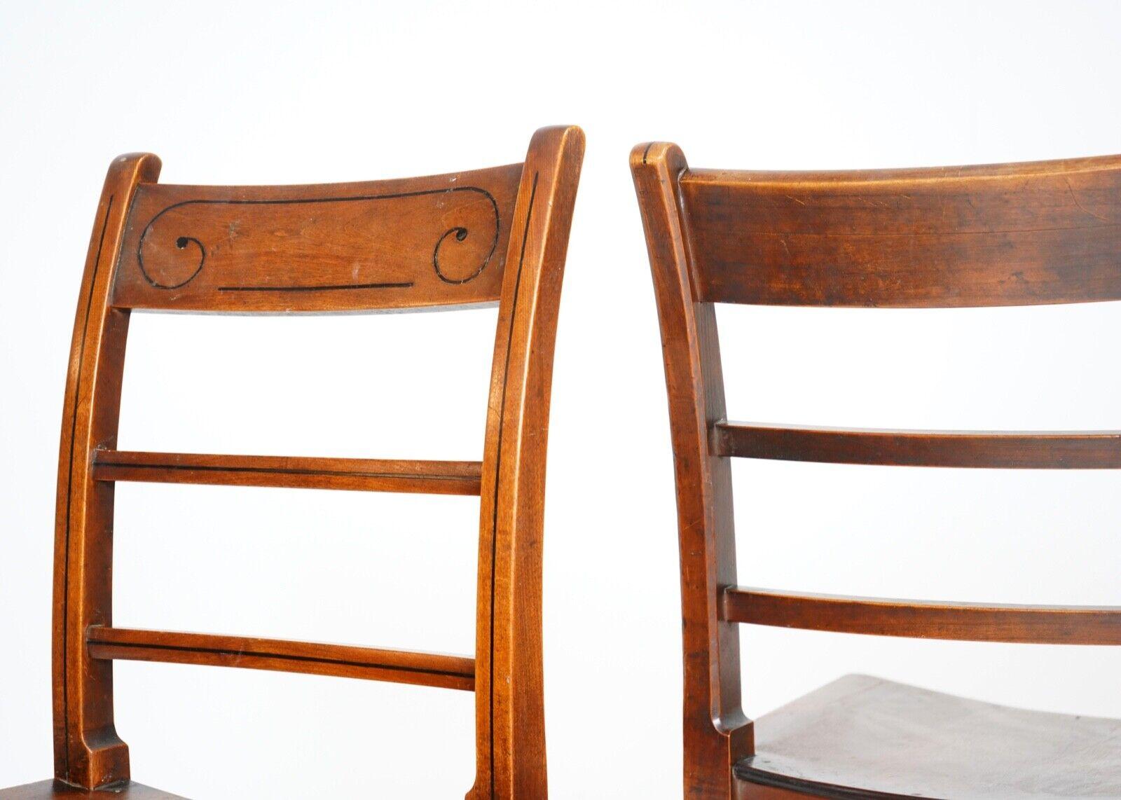Antique Welsh Oak Farmhouse Dining Chairs 4