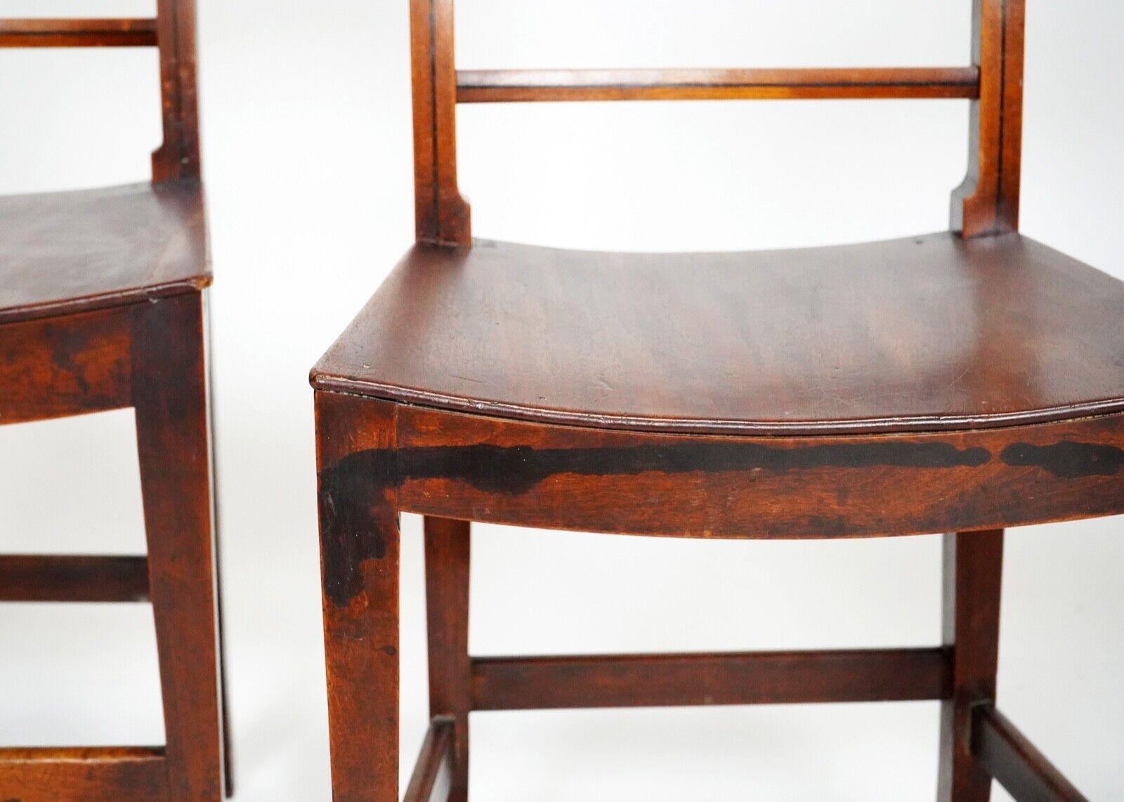 British Antique Welsh Oak Farmhouse Dining Chairs