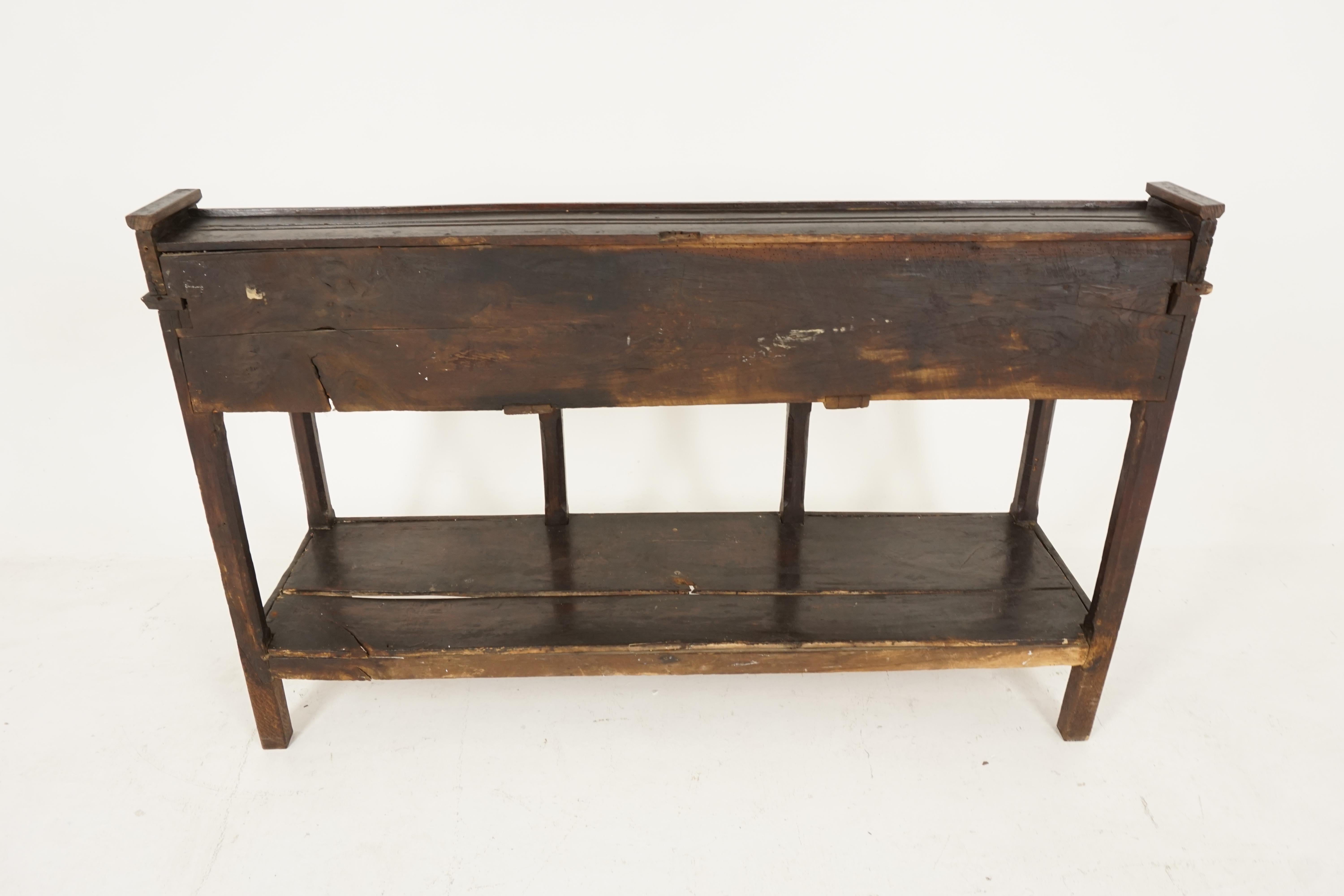 Antique Welsh Oak Pot Board Dresser Base, Sideboard, Wales 1760, B2060 1