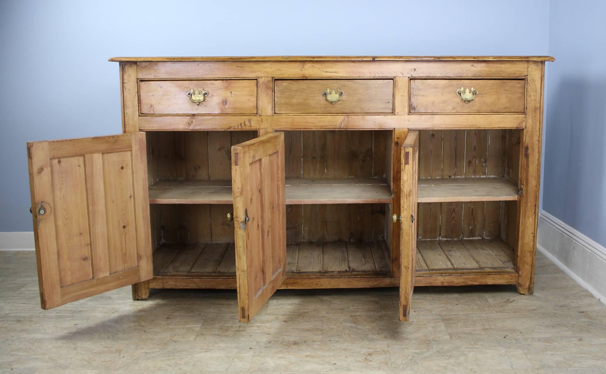 19th Century Antique Welsh Pine Dresser Base