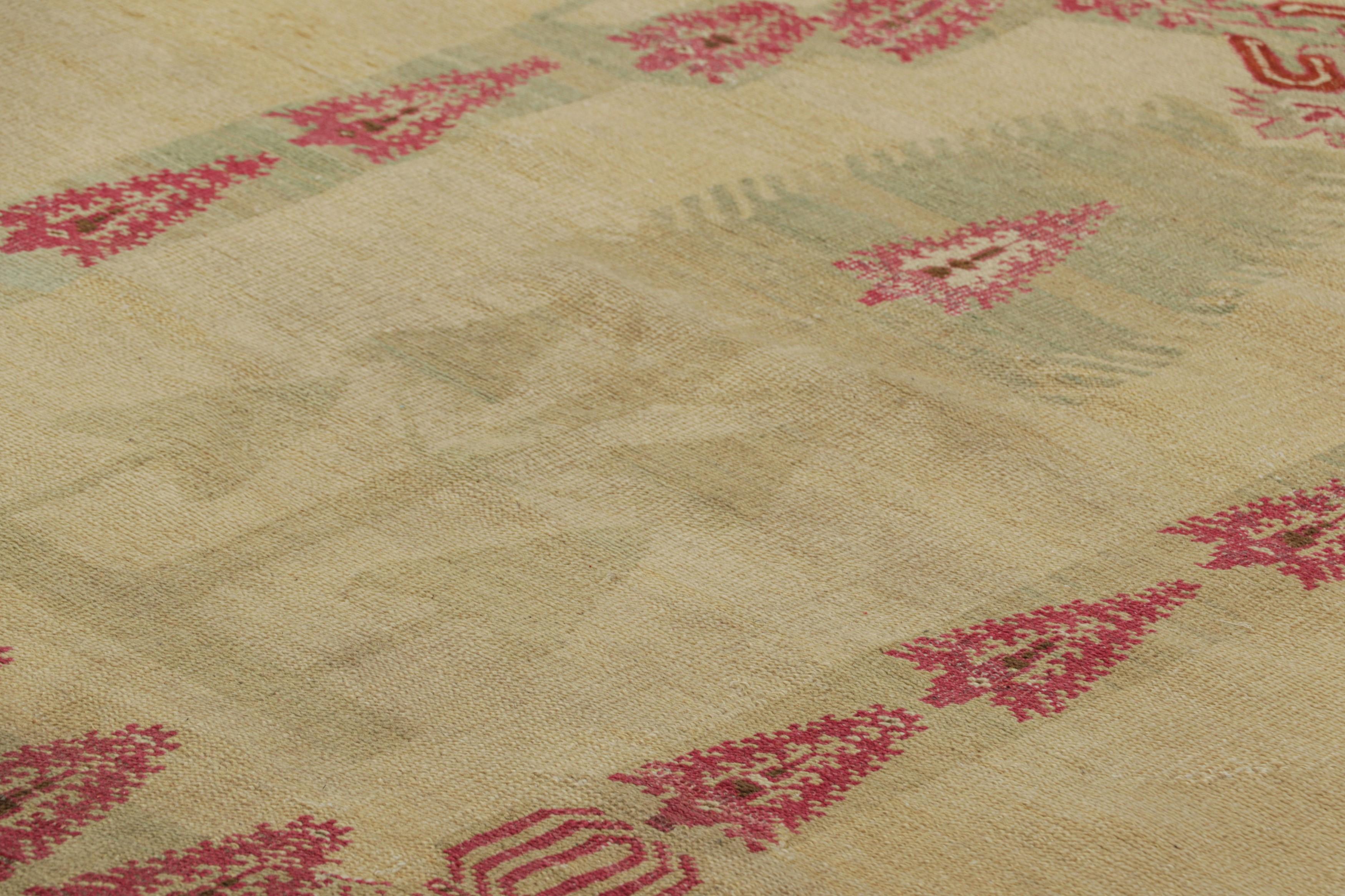 Made with hand-knotted wool and believed to originate in West Anatolia circa 1880-1890, this 4x5 antique prayer rug is a very special collectible of rare construction and quality for this provenance.  

On the design: 

Admirers of the craft will