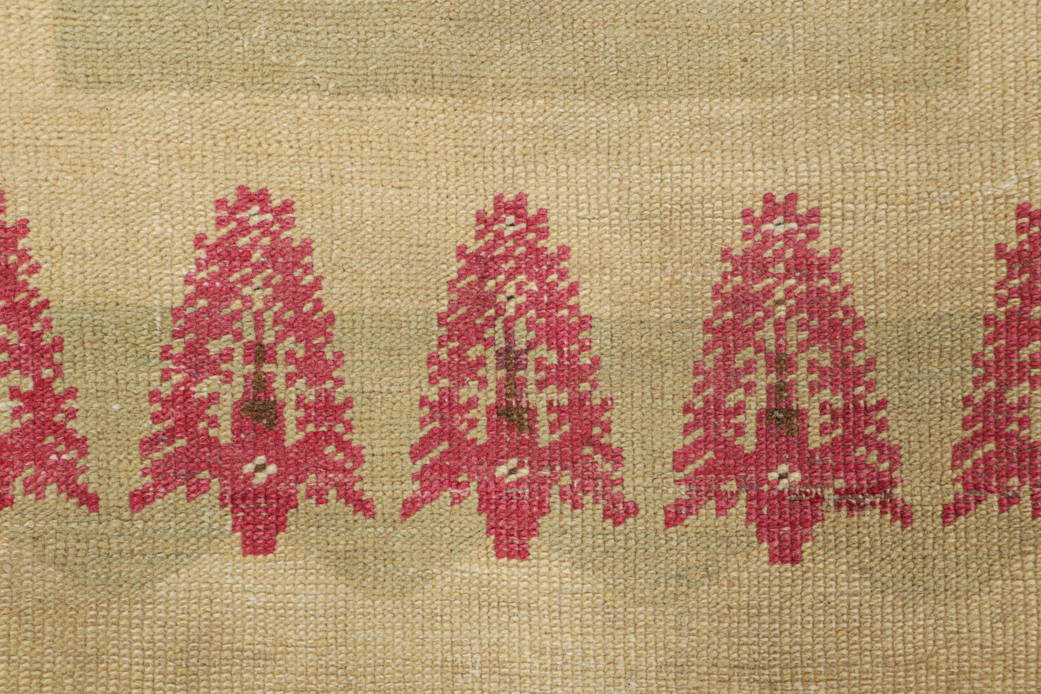 Turkish Antique West Anatolian Prayer Rug in Beige, Red and Green  Rug & Kilim For Sale