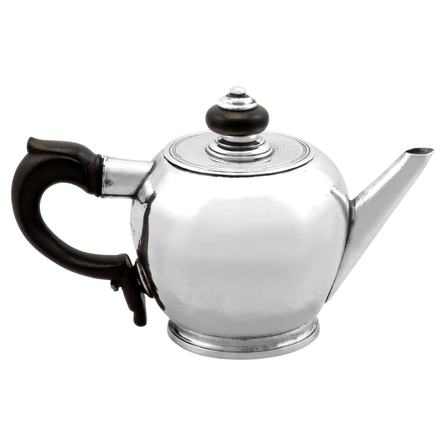 Antique West Country Silver Miniature Herb Teapot Circa 1730