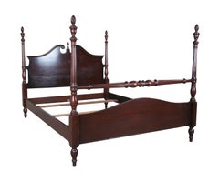 Antique West Michigan Furniture Co. Sheraton Style Mahogany Full Size Poster Bed