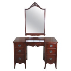 Antique West Michigan Furniture Co Sheraton Style Vanity Dressing Table & Mirror