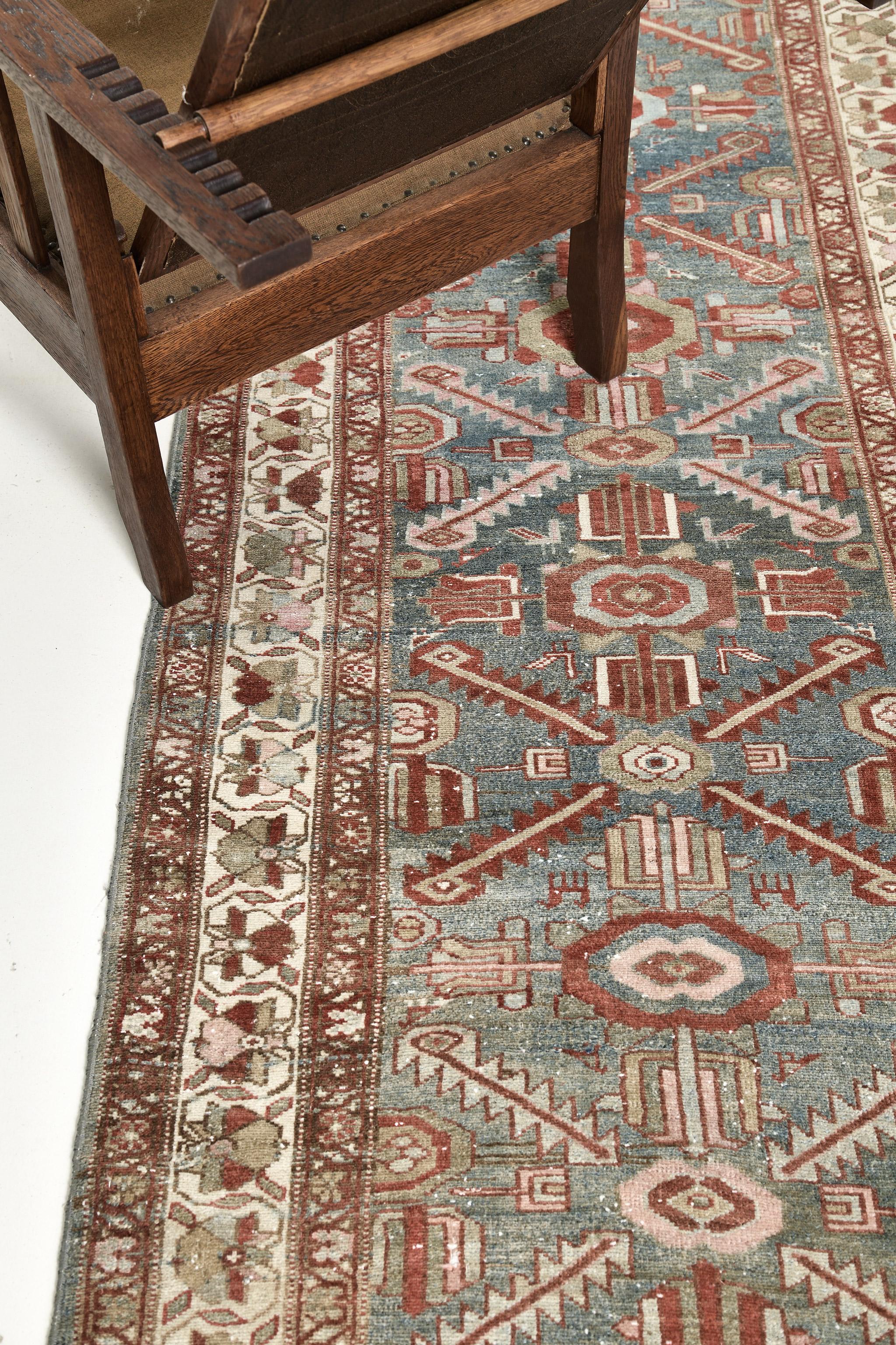 Hand-Knotted Antique West Persian Runner 28781 For Sale