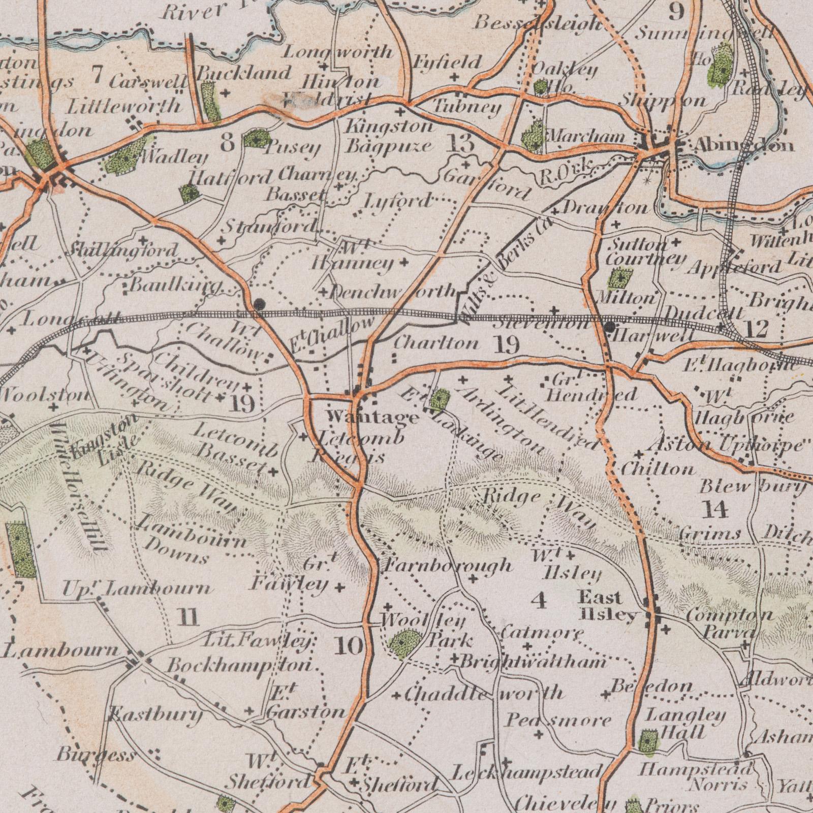Carte ancienne du West Yorkshire, anglaise, lithographie encadrée, cartographie victorienne en vente 5