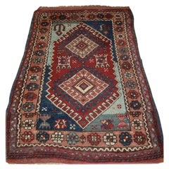Antique Western Anatolian Bergama Region Village Rug of Simple Rustic Design Antique Western Anatolian Bergama Region Village Rug of Simple Rustic Design