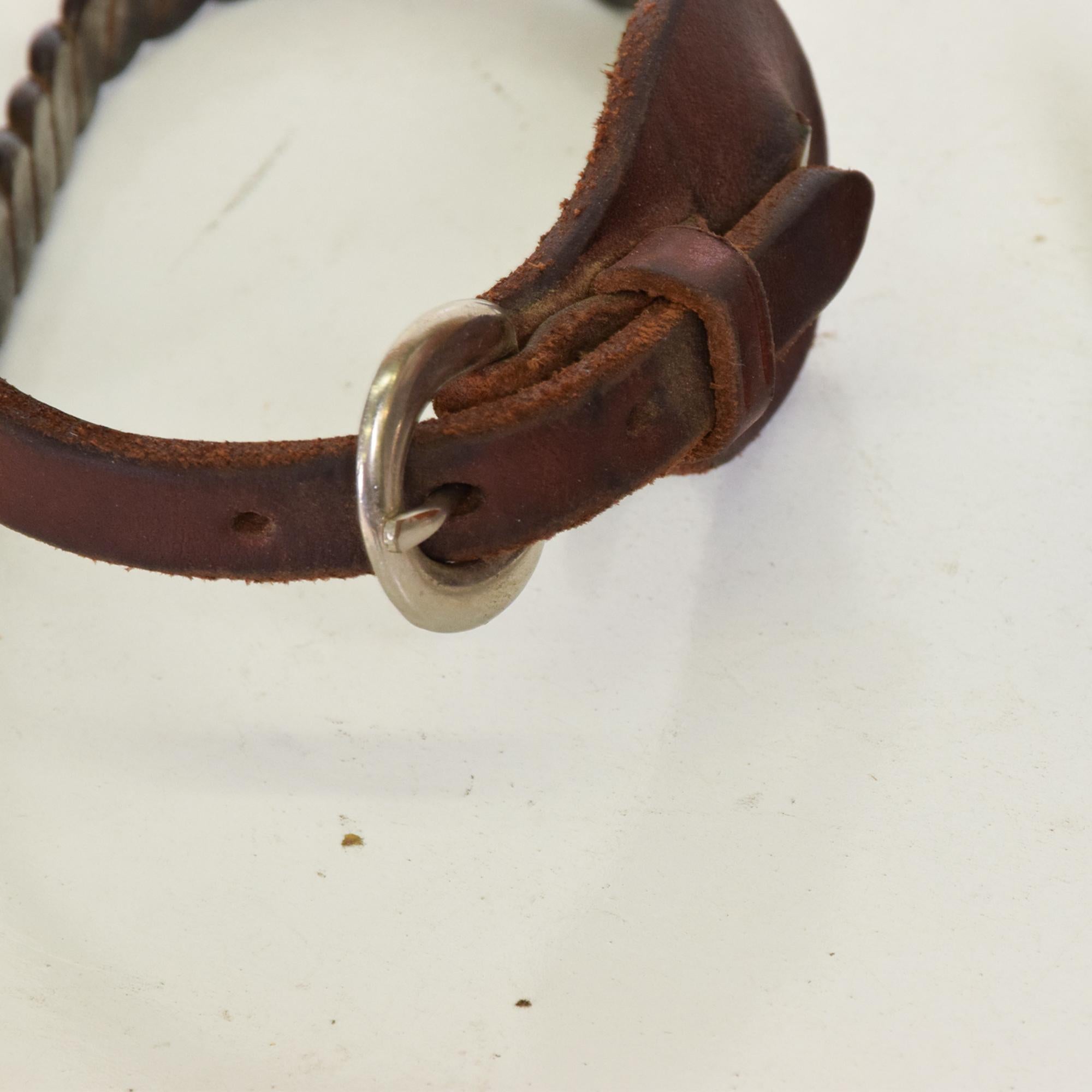 1950s Western Cowboy Spurs Braided Iron Leather & Brass  In Good Condition For Sale In Chula Vista, CA