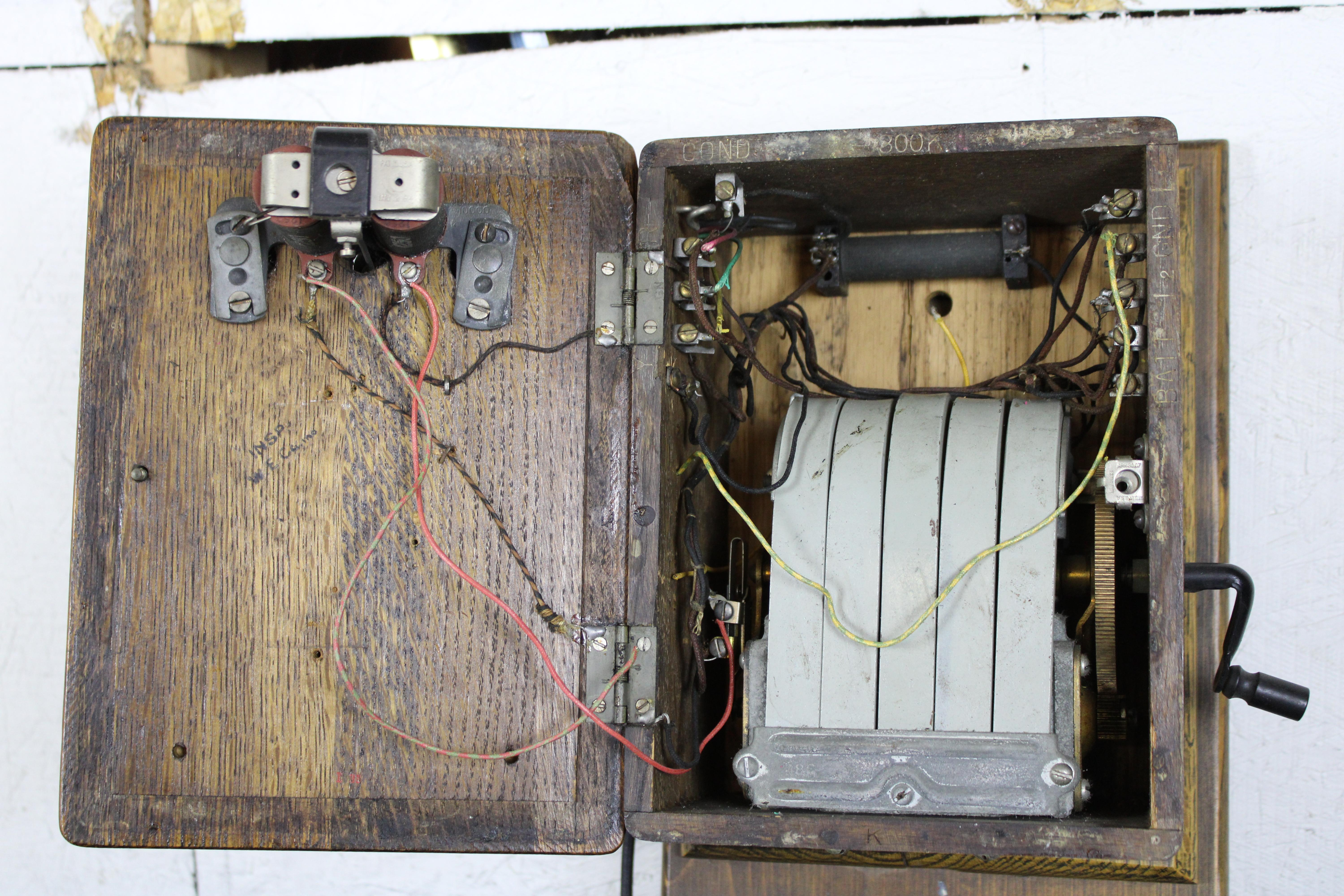 Antique Western Electric Bell System Crank Telephone Oak Case Bakelite Ringer For Sale 2