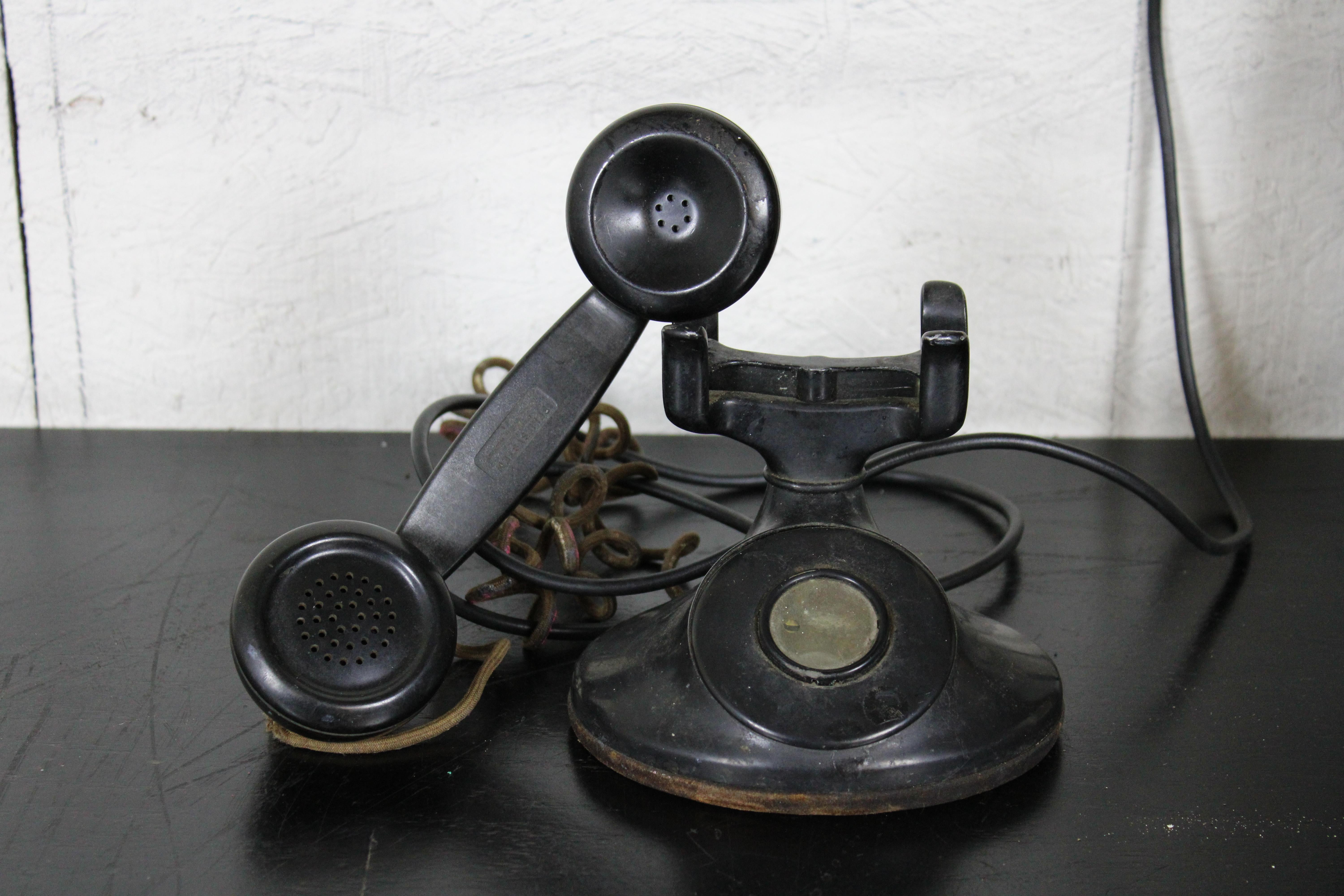 Edwardian Antique Western Electric Bell System Crank Telephone Oak Case Bakelite Ringer For Sale