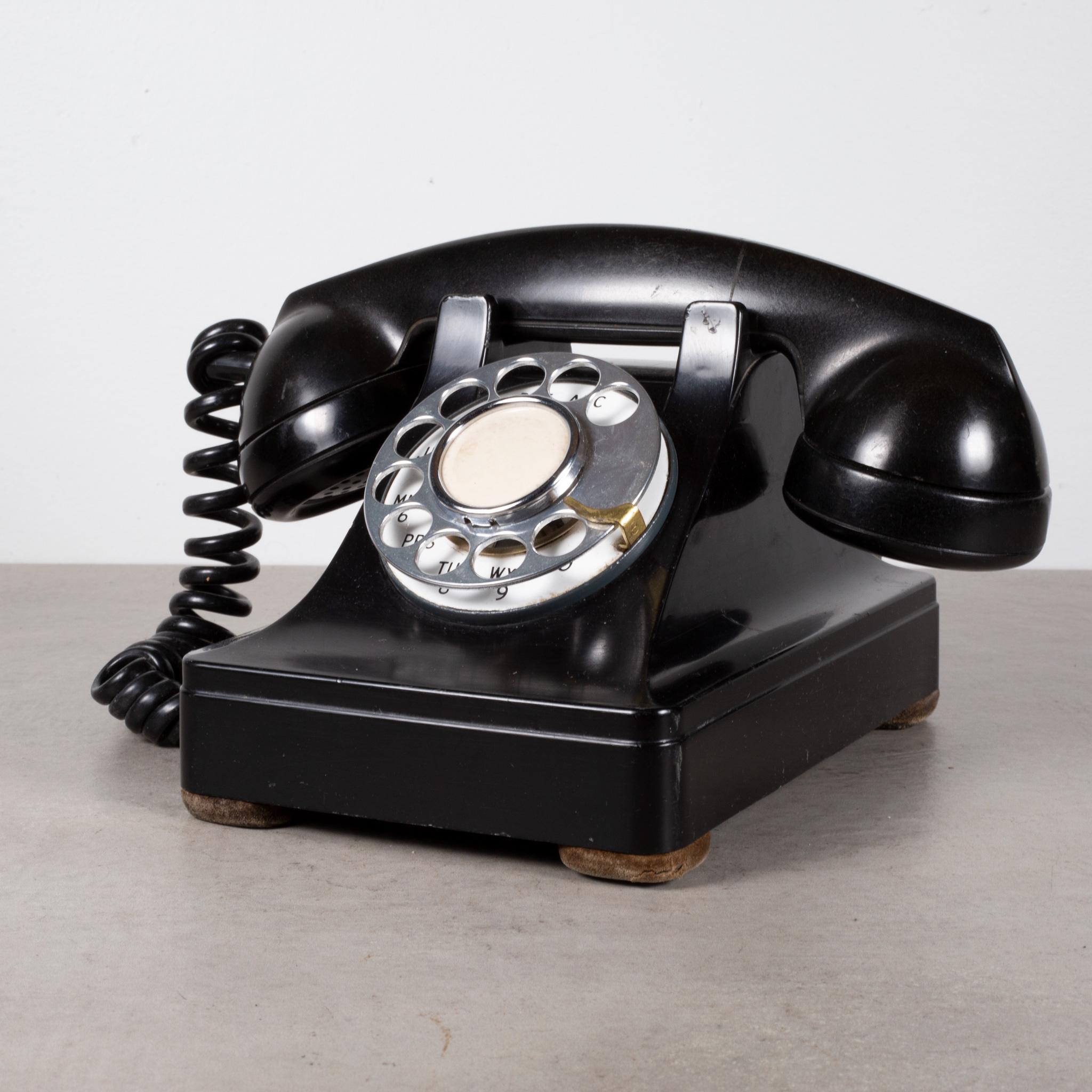 About

An original pre-war rotary telephone with Bakelite body and metal interior. Stamped 