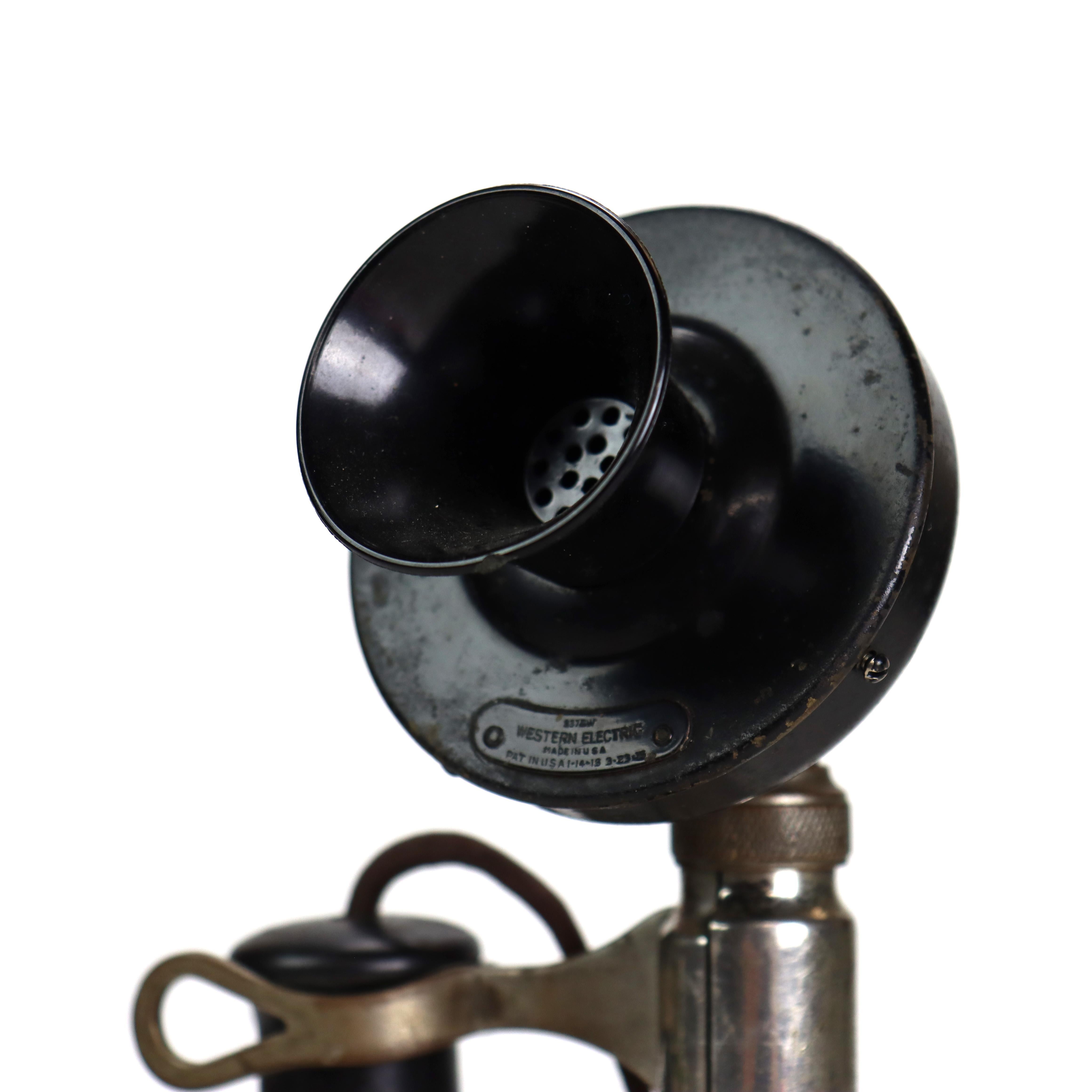 Téléphone ancien à arbre conique pour chandelier Western Electric C1920 Bon état - En vente à Big Flats, NY