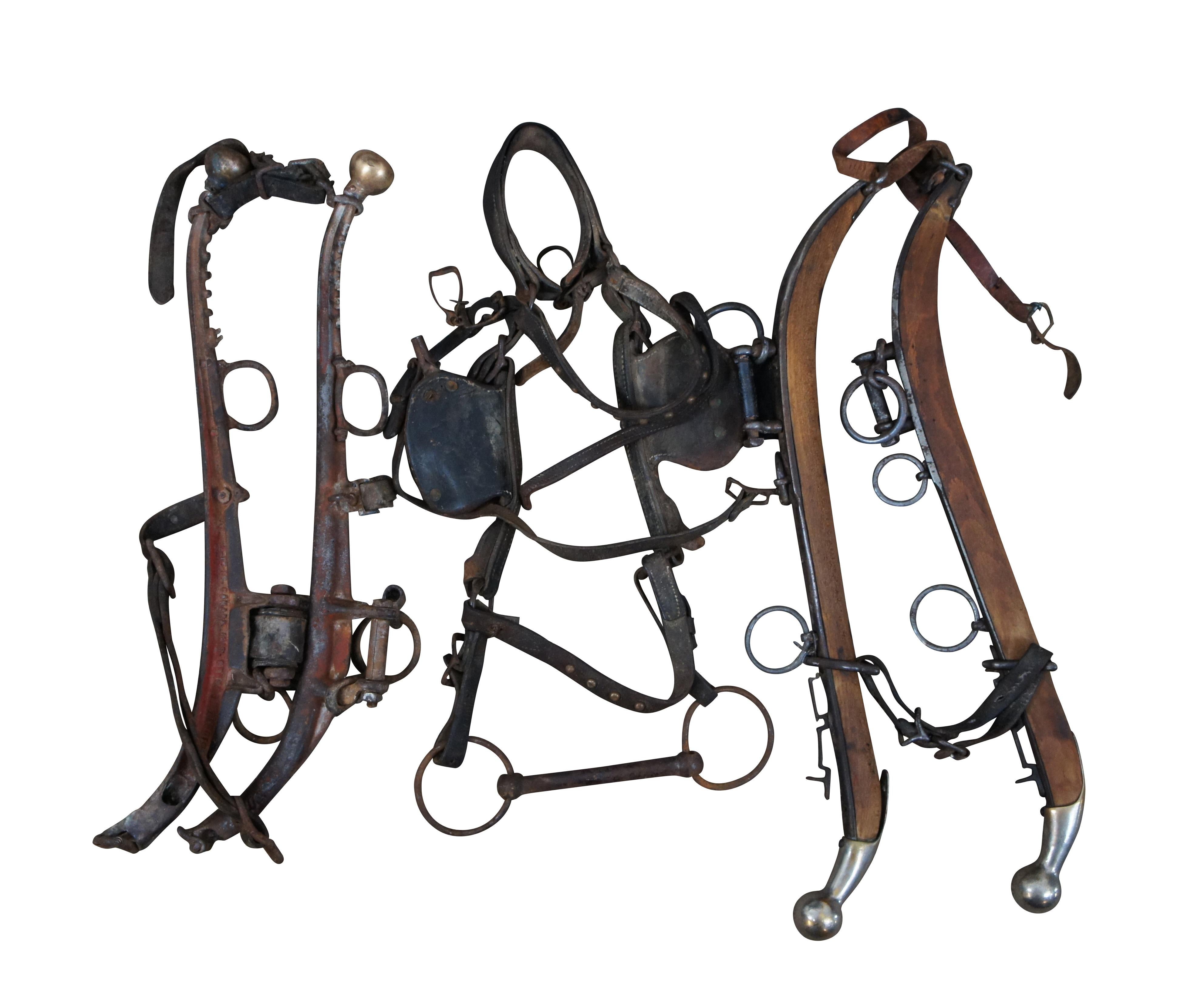 Antike Western Reiter-Pferd Yoke-Kragen Hames Snaffle Bit Tack Plow Halter  im Zustand „Gut“ im Angebot in Dayton, OH