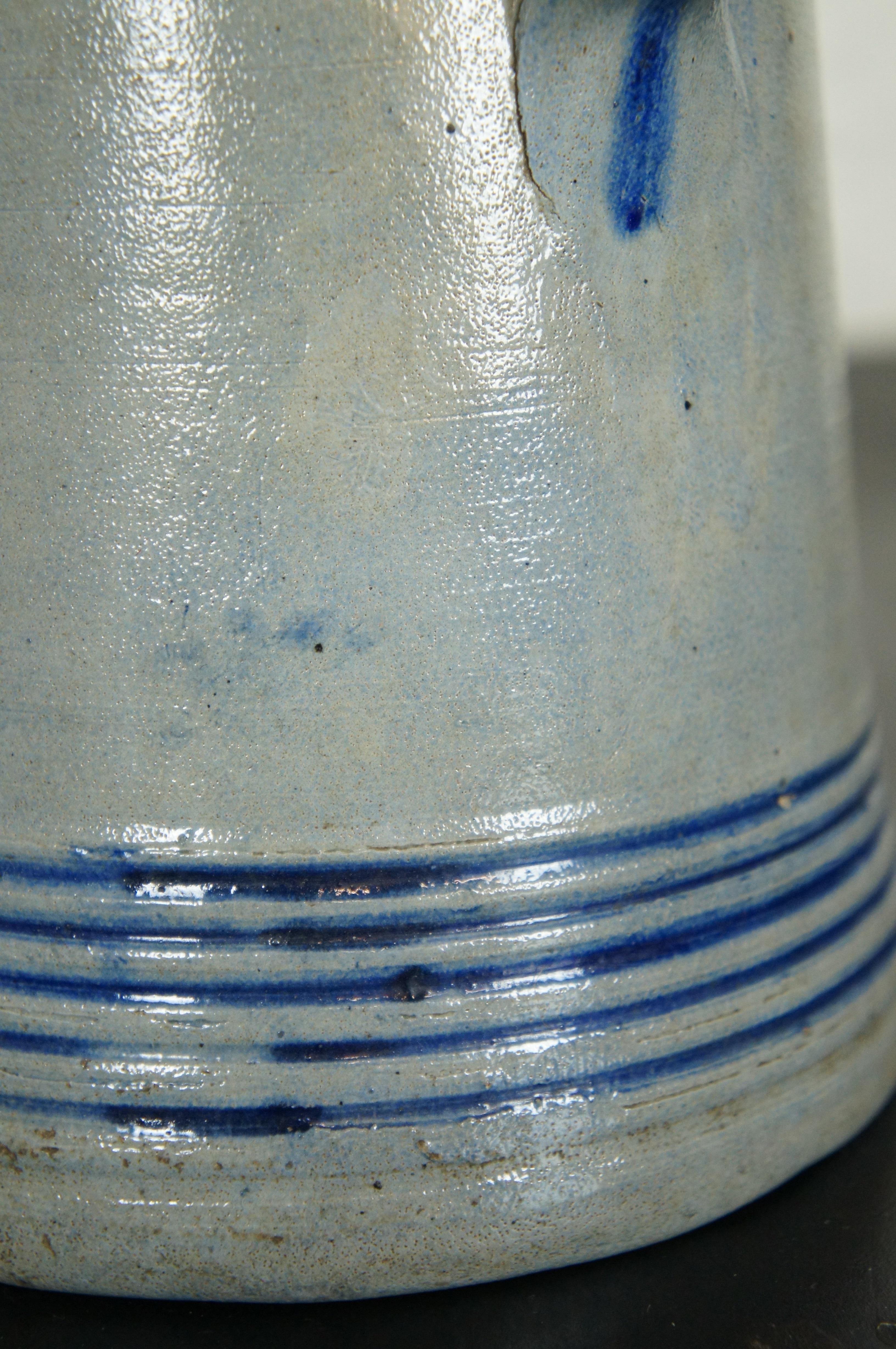 Antique Westerwald German Salt Glaze Stoneware Cobalt Pitcher Ewer Jug Stein 12