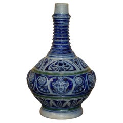 Antique Westerwald Pottery Vase Neoclassic Lady Figure Very Fine Stoneware