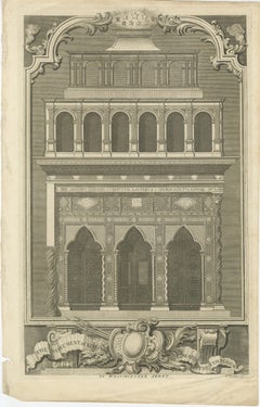 Antique Westminster Abbey Monument Engraving – Vertue, England, c.1735